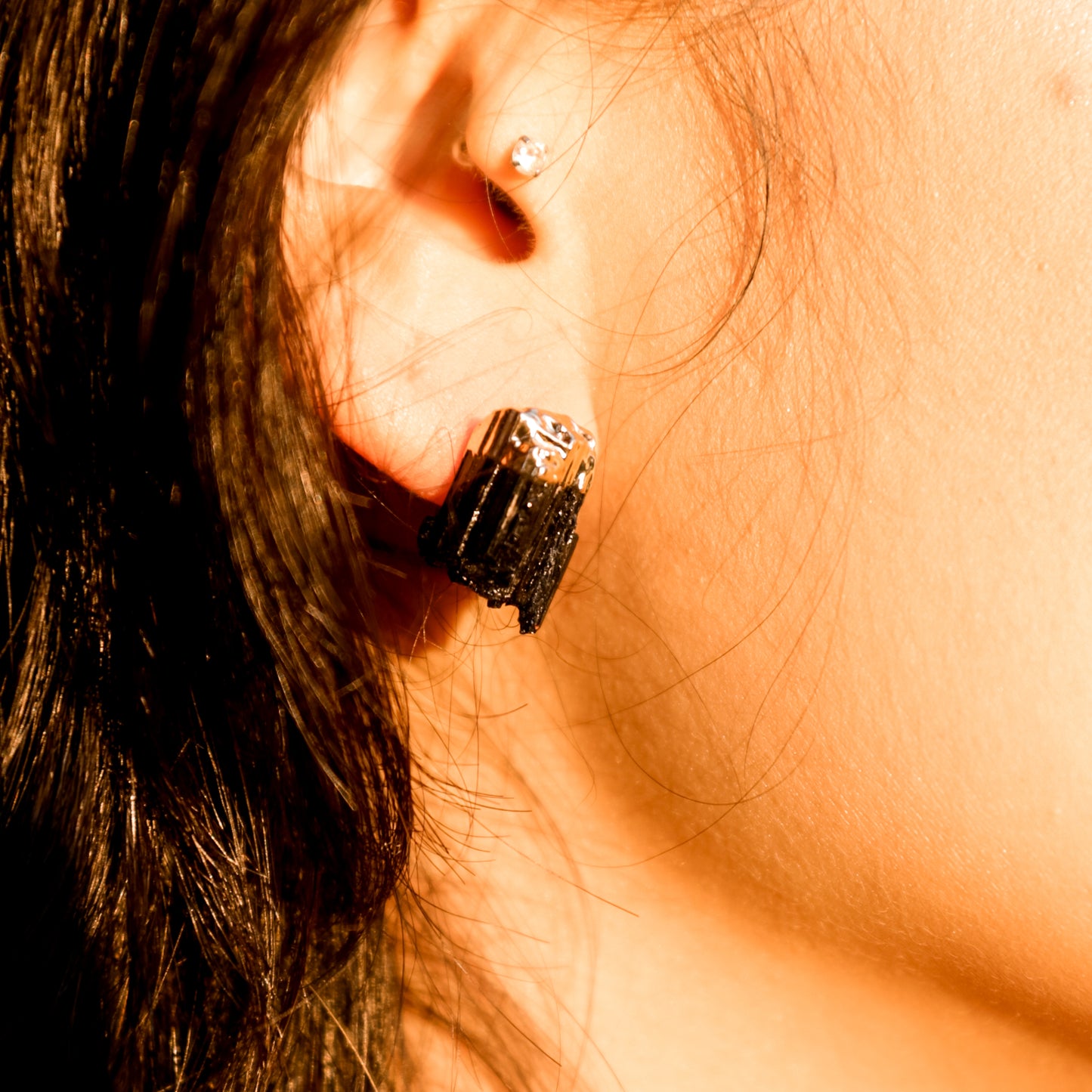 Schwarze Turmalin Ohrringe