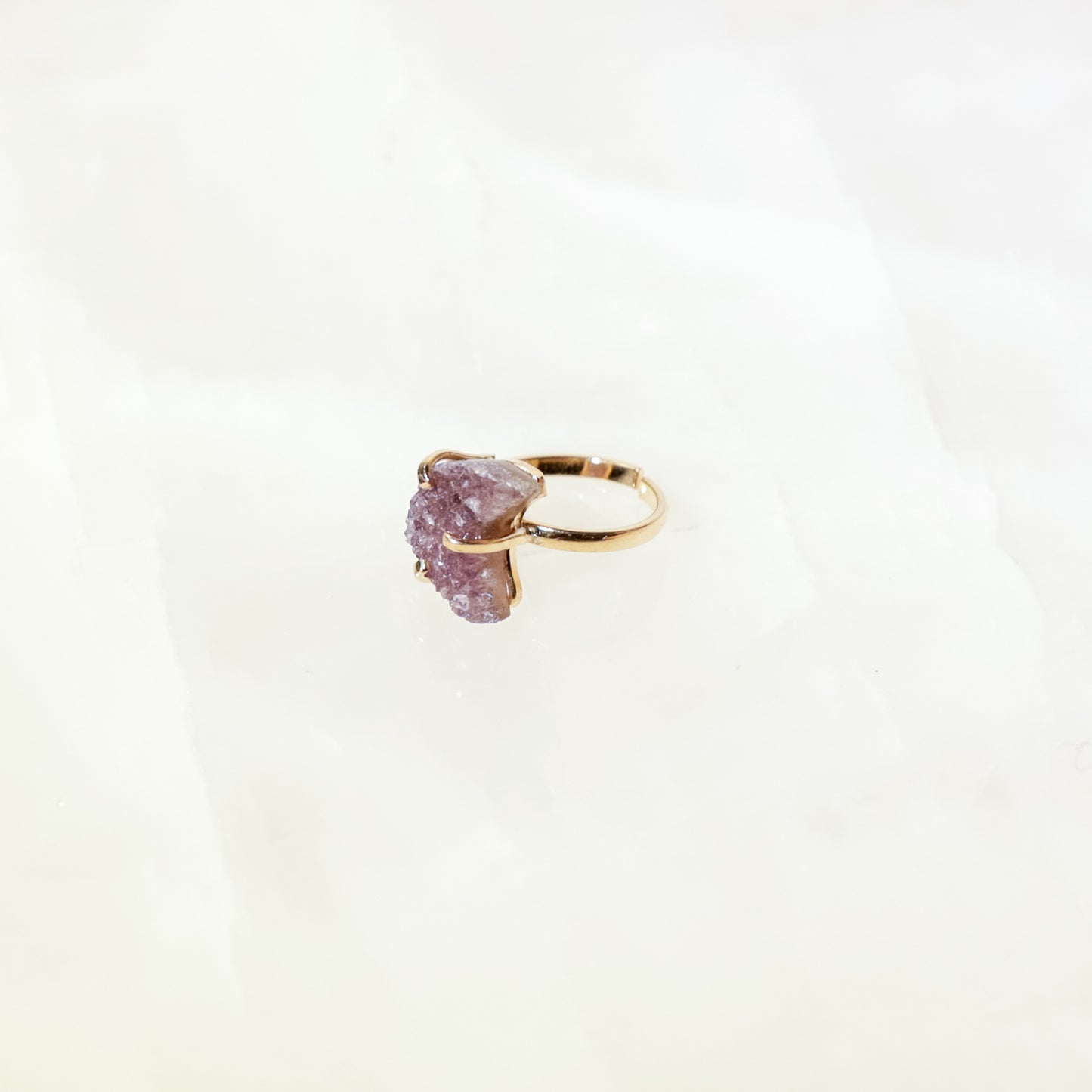 Moon-shaped Amethyst Ring