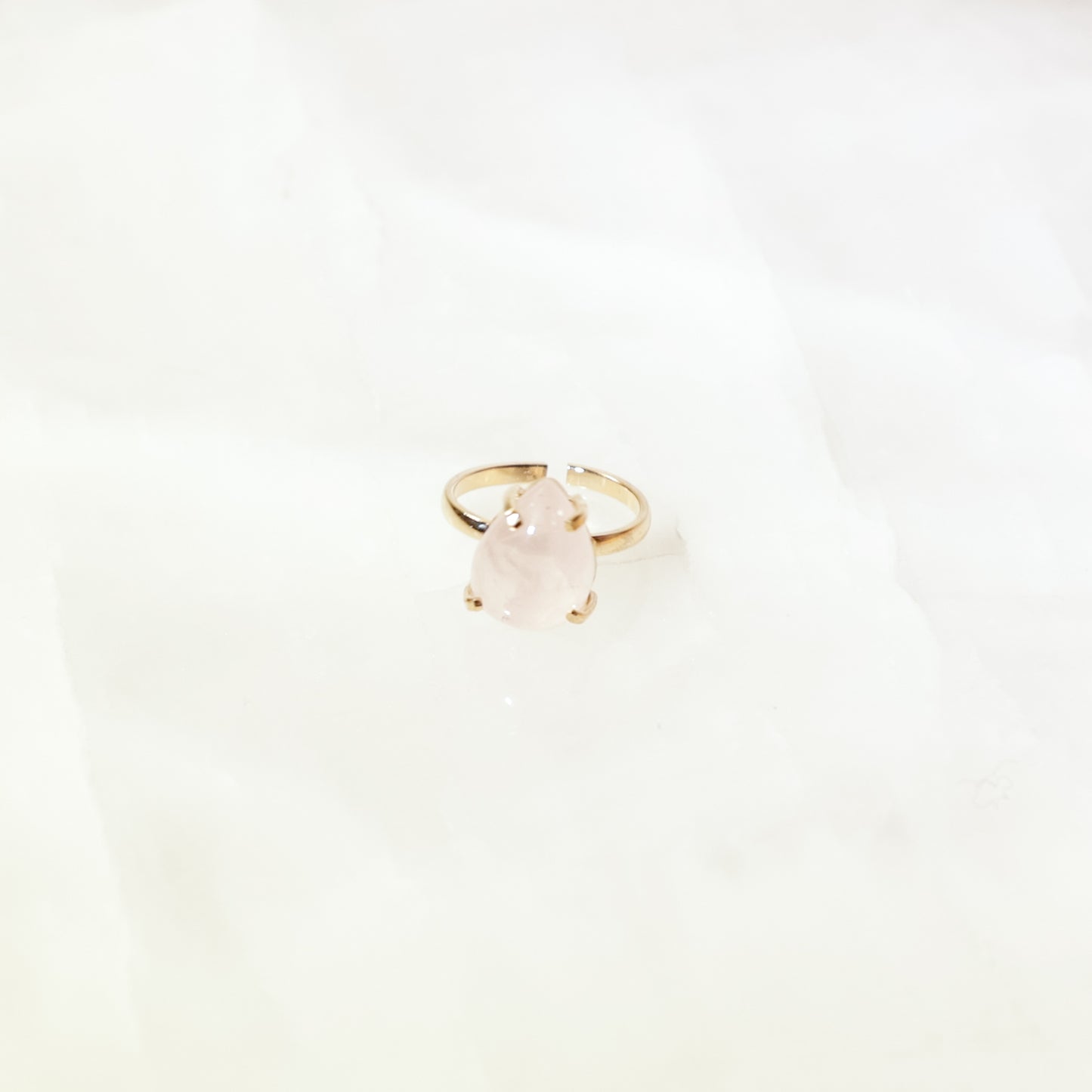 Rosenquarz Goldring
