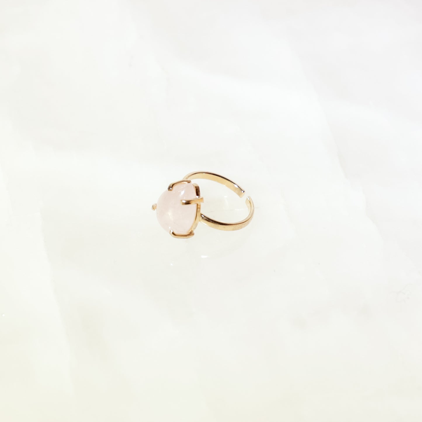 Rosenquarz Goldring