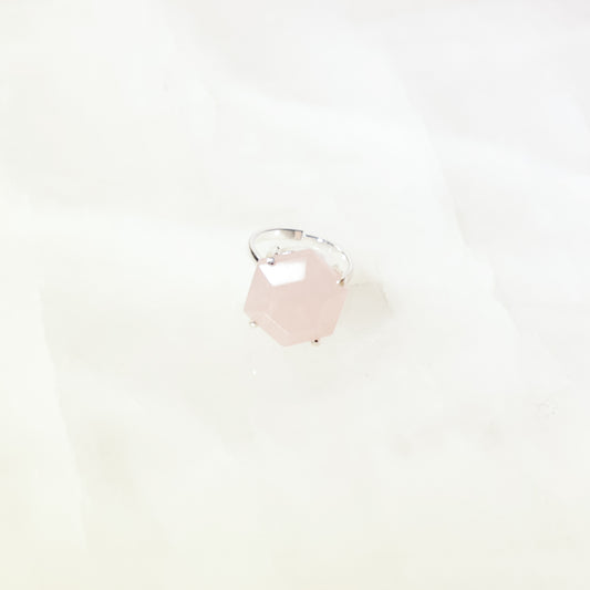 Rose Quartz Silver Ring